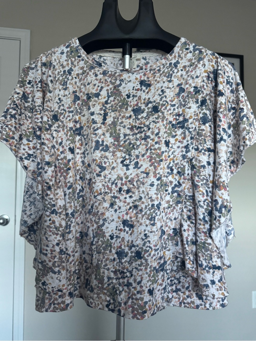 Westbound Short Sleeve Printed Top in Multi-Color M